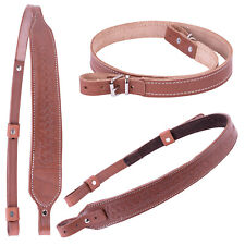 GunTuff Plain & Cobra Leather Sling Lined Adjustable Airgun Air Gun Rifle Brown