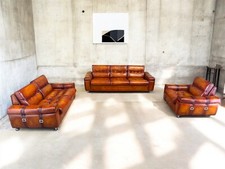 Beautiful Vintage Svend Skipper Danish Tan Leather Suite #A574