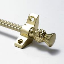 13 X Satin Brass Stair Rods - 3/8" x 28.5" - Norfolk Reed - Thistle Finial