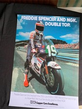 Signed Vintage 23x33 poster Freddie Spencer & NKG Double Top 1985 500CC MOTO GP