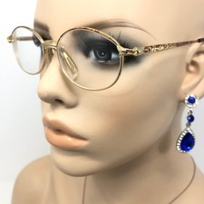 Elegance 675 Glasses Frames Gold Full Rim Round Eyeglasses Spectacles Frame Only