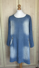 Made In Italy Women's Blue Casual Long Sleeve Midi Dress - Ladies One Size OS