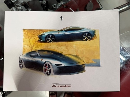 Ferrari amalfi lithograph - ferrari,