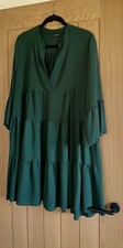 Green Tiered Smock Dress Size
