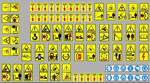 Tractor warning decals size - decals,,
