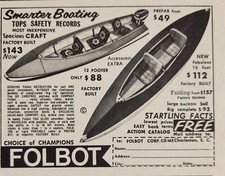1960s? Print Ad Folbot Folding Boats Tops Safety Records Charleston,SC