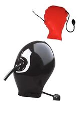 Latex Gummi Rubber Hood Mask with Inflatable Long Tube Experience Suffocation UK