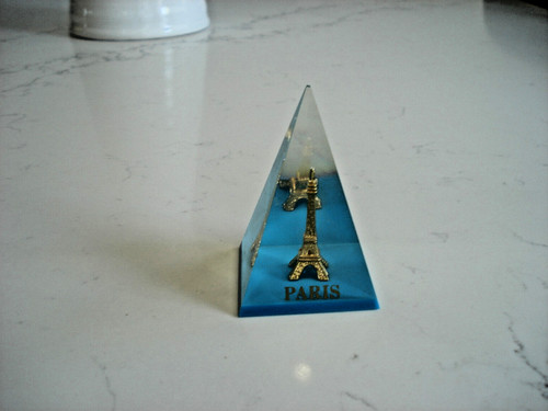 Vintage lucite pyramid - lucite, w/gold