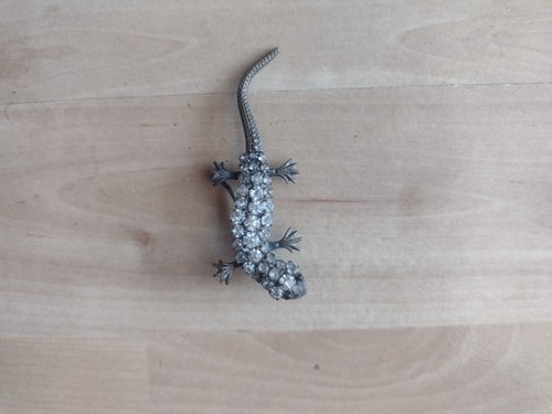 Vintage rhinestone salamander - vintage,