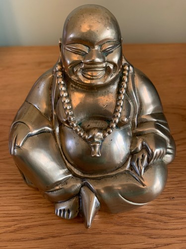 Vintage brass seated laughing - brass,