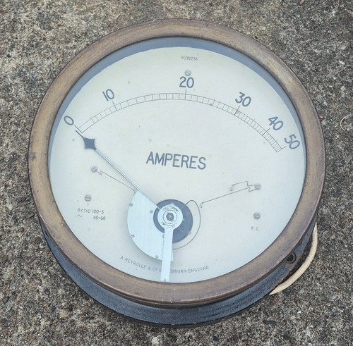 Large vintage brass amp meter - vintage,