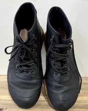 Birkenstock men size 44 L Leather Black Boots Lace Up uk approx 10