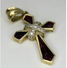 Diamond And Garnet Cross