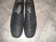size 7 new softlites comfort black faux leather slip on shoes