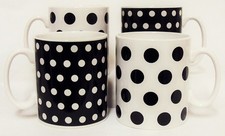 Black Dots and Spots Mugs Set
