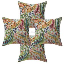 Boho Hippie Yoga Pillow Case Cushion Cover White Kantha Indian Meditation