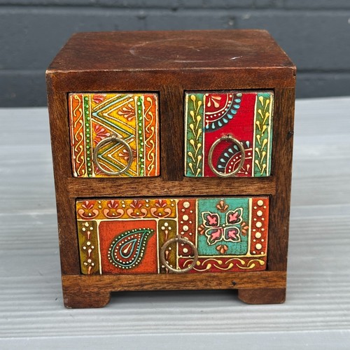 Hand painted mango wood indian - hand,