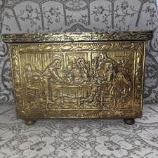 Vintage embossed brass and