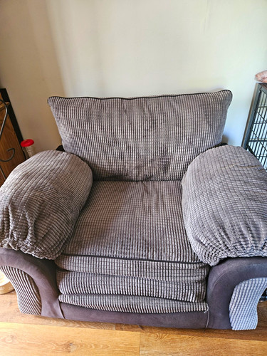 Grey upholstered armchair - upholstered,