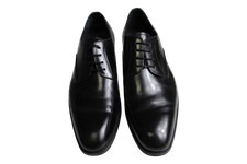 John White Men's Black Leather Oxford Shoes UK Size 11