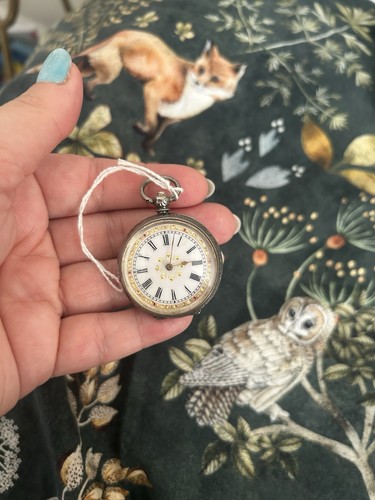 Sterling silver pocket watch - silver,