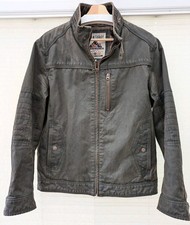 Mantaray Waxed Biker Style Jacket Chocolate Brown Mens Medium Excellent 