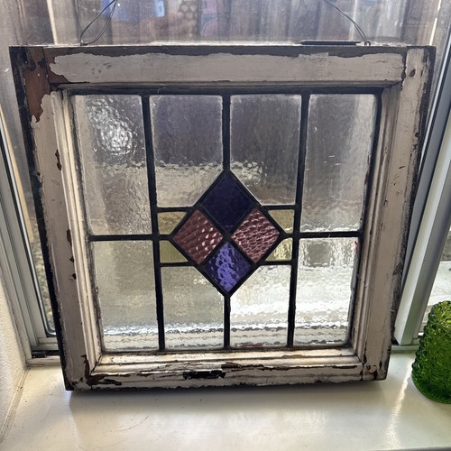 Antique stained leaded glass - antique,