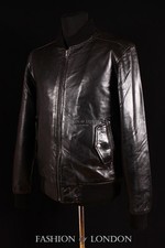 AIRBORNE Mens Black Real Leather Jacket WW2 Pilot RAF Bomber Leather Jacket 1229