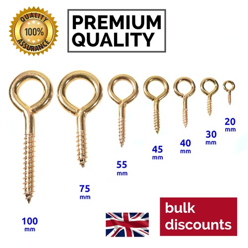 Heavy duty brass screw eye - screw,