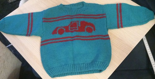 Handknitted children jumper - handknitted,