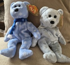 Ty Beanie Babies - 1999 Holiday Teddy & Flaky Bears