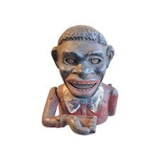 VINTAGE JOLLY MONEY BANKS CAST IRON 20 CENTURY HEIGHT : 16 CM