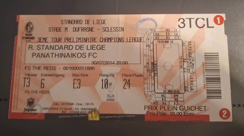 Ticket standard liege - 14/5,