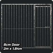 Dog Run Panel 2.0 x 1.84m - Right Door 8cm Gap - Heavy-Duty Galvanised