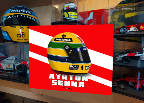 Ayrton senna helmet metal - senna,