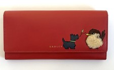 RADLEY RED LEATHER MATINEE PURSE WALLET LARGE LTD NEW!!!