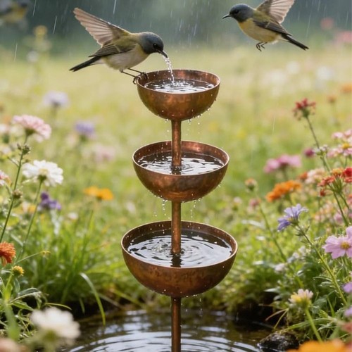 Metal bird bath - metal,
