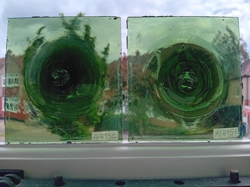 Green pontil bullseye pane