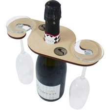 'High Heel Shoe in Oval Frame' Wooden Wine Glass / Bottle Holder (GH00075023)