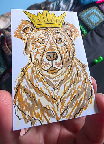 Aceo bear wearing - bear,