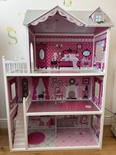 3 Story Dolls house With Wooden Furniture. Excellent Condition