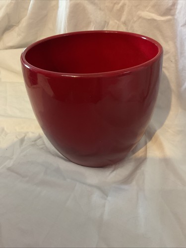 Dark red flower pot vase - red, /vase/pen