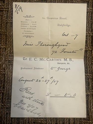 Antique surgeon invoice - antique,