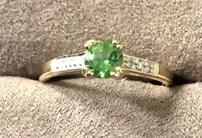 18K Paraiba Tourmaline and Diamond ring size N yellow gold with certificate