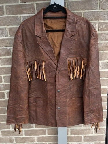 Vintage brown leather fringe - vintage,