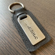 Stratstone Prestige Land Rover Jaguar Mercedes Mini Chrome Leather Key Ring/Fob