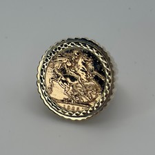 Gold sovereign ring 9ct full - ring,