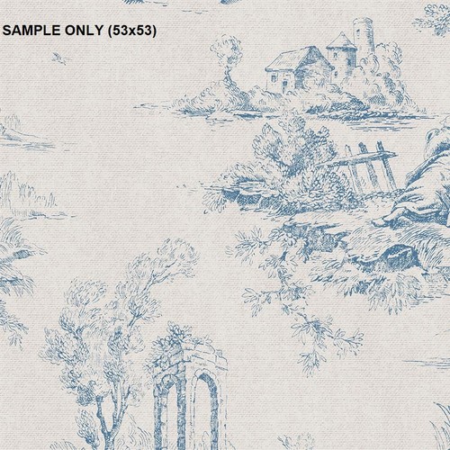 Toile jouy wallpaper blue - jouy,