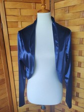 Belle Poque Satin  Shrug Bolero Jacket Navy blue womens 2XL