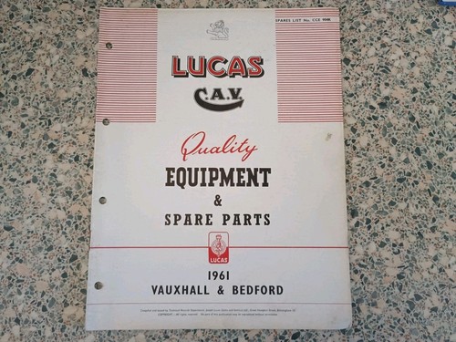 Lucas spare parts list - list, 1961